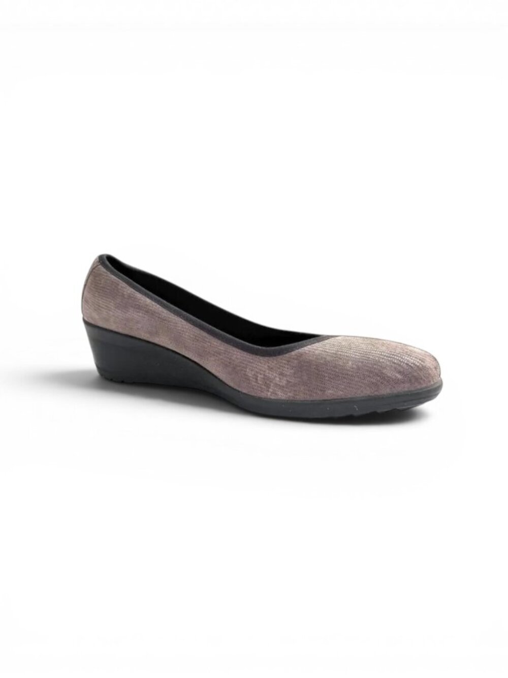 Enval Italian Leather Gray Suede Slip On Wedges - Size 41 | 10